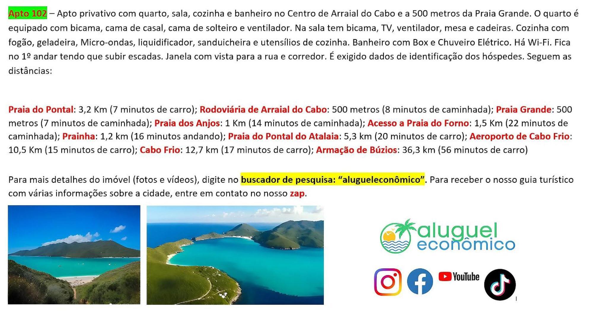 Arraial Do Cabo - Brisas Do Farol - Aluguel Economico公寓 外观 照片